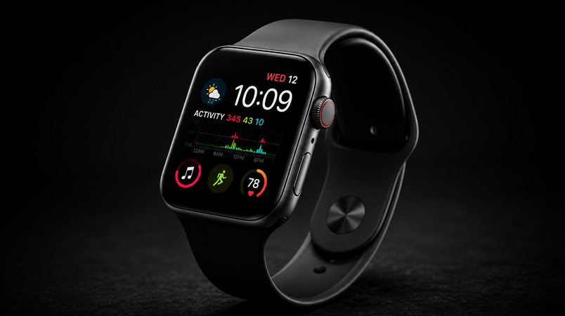 Service thumbnail: AI-generated close-up render of a smartwatch on a dark background